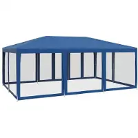 vidaXL Tente de réception avec 10 panneaux latéraux en maille bleu 6x4 m HDPE