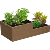 BOTLE Lit de jardin surélevé imitation bois marron 149x75,5x50 cm