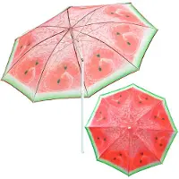 BOTLE Parasol pour le jardin Matériau Polyester / Acier Couleur Rouge Thème Pastèque D 180 cm H 190 cm Moderne Fonctionnel