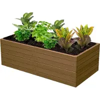 BOTLE Lit de jardin surélevé imitation bois marron 149x75,5x50 cm