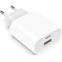 JGD -Chargeur USB C 25W 2 Ports, Adaptateur Secteur pour iPhone 17/16 Pro Max 15 14 13 12 11 Pro/Plus/Air/Mini XS XR X SE 8 7 6S 5S, Chargeur Rapide USB Téléphone Portable