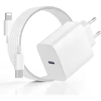 JGD -Chargeur Rapide pour iPhone 14, 20W USB C Chargeur pour iPhone Rapide PD3.0 USB C Prise Secteur avec 2M Câble Lighting pour Phone 14/14 Plus/14 Pro/14 Pro Max/13/12/11/SE/X/XS/XR/Pad