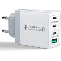 JGD -Chargeur USB C, Prise USB C Multi 40W 4 Port Chargeur Rapide iPhone 3.1A PD Type C Adaptateur Secteur USBC pour iPhone 16 15 14 13 12 11 Pro Max X XS XR 8 7 6S Plus Mini, iPad,Samsung Galaxy
