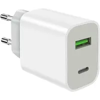 JGD -Chargeurs Rapides USB C, Adaptateur Chargeur USB C 2 Ports 20W pour iPhone 17 16 15 14 13 12 11 Pro Max SE XS XR 8 Plus SE