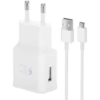 JGD -USB Chargeur pour Samsung Chargeur Rapide avec Câble de Charge Rapide Micro USB 1.5M Compatible avec Samsung Galaxy S7 S7 Edge S6 S5 S4 S3 S2 Note 5/4 Xcover 4 3 2 J3 J4+ A5 A7 J5 J7 Tab (Blanc)