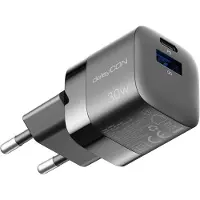 JGD -Chargeur USB A et C (2 Ports - Chargeur Rapide Compact 30W) Alimentation USB GaN pour iPhone 17/16/15/14/13/12/11 iPad Galaxy S25/S24/S23 Pixel Téléphone Portable Chargeur PD 3.0 - Noir