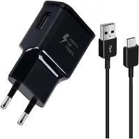 JGD -Chargeur avec Câble pour Samsung Galaxy S10,S10 Plus,S10E,S9,S9 Plus,S8,A13,A14,A22,A23,A33,A34,A51,A52,A53,A04S,A05S, Chargeur Rapide de Rechange d'origine avec 1.5m Type-C Câble - Noir