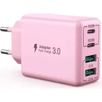 JGD -USB C Chargeur, 40W 4 Ports USB C Bloc de Charge Rapide Dual Port PD+QC Multiport Type C Chargeur Compatible avec iPhone 11/12/13/14/15/Pro Max/XS/XR/8/7/Samsung Téléphone/Tablette