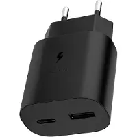 JGD -Chargeur USB C Samsung 25W,2-Port Charge Rapide Prise USB-C et USB-A pour Samsung Galaxy S25 S24 S23 S22 S21 S20 Ultra FE 5G,A56 A55 A54 A36 A35 A05s A04s,Z Flip 7/6 Super Rapide Secteur Adaptate