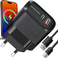 JGD -Chargeur USB C 3 en 1 20 W avec port USB + Type-C, technologie Super Charging, certifié CE, compatible avec iPhone, Samsung, Xiaomi, sûr, durable, idéal pour les voyages