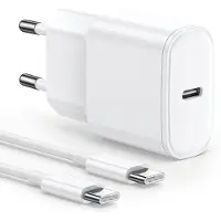 JGD -Chargeur Rapide pour iPhone 17 [Certifié MFi] 20W USB C Rapide Chargeur USB C avec 2M Câble Prise Mural Type C Alimentation Adaptateur pour iPhone 15 16/15 16 Pro/15 16 Pro Max/15 16 Plus/iPad Pr