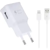 JGD -Chargeur avec Câble pour Samsung Galaxy S10,S10 Plus,S10E,S9,S9 Plus,S8,A13,A14,A22,A23,A33,A34,A51,A52,A53,A04S,A05S, Chargeur Rapide de Rechange d'origine avec 1.5m Type-C Câble - Blanc
