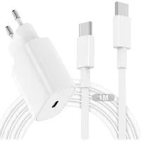 JGD -Chargeur rapide de 20 W et câble USB C à C 1 m, chargeur USB C avec câble 1 mètres pour apple iphone air/17/16e/15 Pro max/plus/Pour ipad pro/12.9/11/10/air/mini, alimentation type C Charge rapid