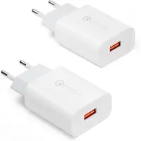 JGD -Chargeur USB 2 Pièces, Quick Charge 3.0 Chargeur Rapide Adaptateur de Charge 6V/3A Prise Secteur pour Samsung Galaxy S23/S22/S21/S20/S10/S9/S8/A51/A14, iPhone, iPad, Huawei, Xiaomi, LG et Autres