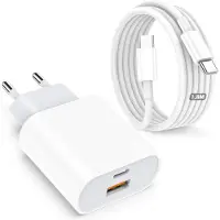 JGD -Chargeur USB C Rapide pour iPhone 17/17 Air/17 Pro/17 Pro Max, iPhone 16/15/15 16 Pro Max, Prise Adaptateur Secteur Embout 25W avec Câble USB-C 1,8M