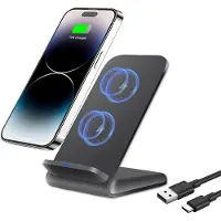 JGD -Chargeur Induction Samsung, 15W Chargeur sans Fil Charge Rapide pour iPhone 11 12 13 14 15 16 Pro Max Plus 16e, Samsung Galaxy S25 Ultra S24 FE S23 S22 S21 S20 Google Pixel 9 Pro 9a 8 a 7 6 XL, X