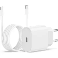 JGD -Chargeur iPhone 15 16 17, 20W USB C Chargeur Rapide 2M Câble C to C pour iPhone 17/17 Pro/16/16 Pro Max/15 Pro/15 Plus iPad Pro 12.9/11 inch, Air 5 4, Samsung Galaxy,Adaptateur Secteur
