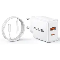 JGD -20W Chargeur USB C Charge Rapide, Chargeur Rapide à USB A et C, Chargeur iPhone avec Câble USB C 1M pour iPhone 17 16 15 Pro Max, Samsung Galaxy S25 S24 S23 Ultra, iPad Pro, Macbook