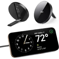 JGD -Chargeur Induction sans Fil HaloLock avec Béquille Compatible avec MagSafe, iPhone 17/17e/16/15/14/13/12, Samsung Galaxy S26 Series, Câble de 1,5 m Débranchable, Noir