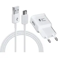 JGD -Chargeur USB avec Câble de Charge USB Type-C Chargeur Rapide pour Samsung Galaxy S8 S8+ S9 Plus S10 S10 Plus S10e A50 A51 A12 A10e A15 A14 A32 A42 Note 8/9, Chargeur Rapide de Rechange d'origine