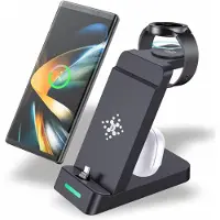JGD -Station de charge 3 en 1 pour plusieurs appareils Samsung, station de charge rapide sans fil pour Android Sumsung Galaxy Z Flip 4/3 Z Fold S23 S22 S20 Ultra Galaxy Watch 5/4/3 Galaxy Buds