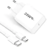 JGD -Chargeur USB C,Chargeurs Rapide Phone 35W with 2M Cable Prise Mural Secteur Adaptateur Alimentation PD 3.0 pour iPhone 14 13 12 11 XS Pro Max SE