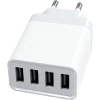 JGD -Chargeur USB 24 W US B A, 5 V/1,2 A/2,4 A, multiple, 4 ports US B, adaptateur USB, convient pour téléphones portables, écouteurs, lampes de bureau et autres