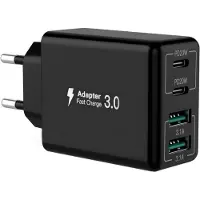 JGD -Chargeur USB C, 40W Charge Rapide, Plusieurs Prises USB Adaptateur USB 4 Ports Compatible avec iPhone 8-15 Series/Samsung S23 Ultra/Google/Xiaomi/LG/Huawei/Oppo