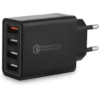 JGD -Chargeur USB Adaptateur de Charge 4 Ports avec 33W Smart QC 3.0 Chargeur Rapide Multi USB A Prise d'alimentation pour Samsung Galaxy A03 A13 A53 S21 S20 S10 S9 S8 S7 iPhone 12 13 14 Pro X 8 7 6S