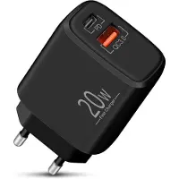 JGD -Chargeur USB C , Adaptateur Prise Secteur Rapide 20W avec 2 Ports (PD/QC3.0), Embout Chargeur pour iPhone 17/17e/16e/16/15/14/13/12/11/Pro Max/SE/XS, Samsung S26/S25/S24/S23/S22, Google Pixel