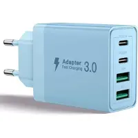 JGD -Chargeur USB C, 40W 4 Port Prise USBC Chargeur Rapide iPhone, 3.1A PD+QC Type C Adaptateur Multi Secteur Chargeur pour iPhone16 15 14 13 12 11 Pro Max X XS XR 8 7 6S Plus Mini SE,iPad,Samsung