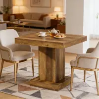 SUCCESS COURIER Table à manger compacte, table de cuisine de style rustique, table basse carrée (table seule)