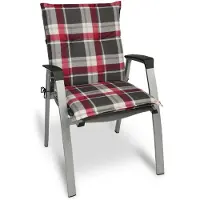 Beautissu Sunny RK dossier bas pour chaise de jardin 100x50 cm à carreaux bordeaux