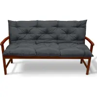 Beautissu Flair BR Coussins de banc gris graphite, 180 x 50 x 50 cm