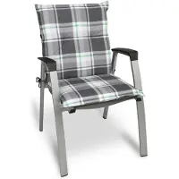 Beautissu Sunny MK dossier bas pour chaise de jardin 100x50 cm en vert menthe à carreaux