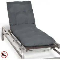 Beautissu Matelas pour chaise longue Deckchair Flair RL, 190x60x8 cm, gris graphite