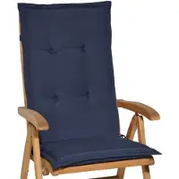 Beautissu Coussin de chaise de jardin Loft HL bleu foncé, 120 x 50 x 6 cm