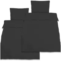 Beautissu Lot de 2 parures de lit renforcées Julie, 135 x 200 cm, 4 pièces, noir