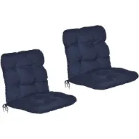 Beautissu Lot de 2 coussins pour fauteuils à dossier bas Flair NL, 100 x 50 x 8 cm, bleu foncé