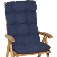 Beautissu Lot de 2 coussins pour fauteuils à dossier haut Flair HL, 120 x 50 x 8 cm, bleu foncé