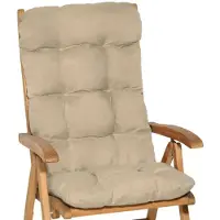 Beautissu Coussin pour chaise à dossier haut Flair HL, 120 x 50 x 8 cm, naturel