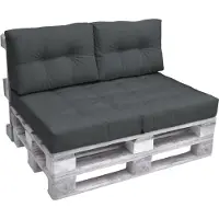 Beautissu 2X coussins de palette pour extérieur ECO, 60 x 40 cm, gris graphite