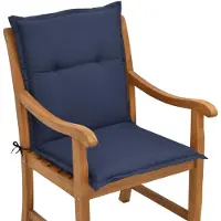 Beautissu Chaise de jardin à dossier bas Loft NL, 100 x 50 x 6 cm, bleu foncé