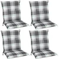 Beautissu Lot de 4 coussins Sunny MK pour chaise basse 100 x 50 cm, vert menthe à carreaux