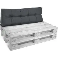 Beautissu Coussin de dossier Beautiss Coussin de palette Outdoor Eco Style, 120 x 40 cm, gris