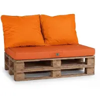 Deco Arts Lot matelas pour palette déhoussable avec assise de 120x80x10cm et dossier Orange