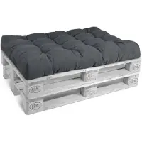 Beautissu Coussin d'assise Coussin de palette Outdoor Eco Style, 120 x 80 cm, gris