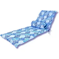 Deco Arts Ensemble Coussin pour Chaise Longue et Traversin 195x60x5cm & 45x18cm Motif Feuillage
