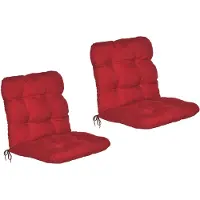 Beautissu Lot de 2 coussins pour fauteuil à dossier bas Flair NL, 100 x 50 x 8 cm, rouge