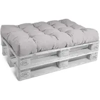 Beautissu Coussin d'assise Coussin de palette Outdoor Eco Style, 120 x 80 cm, gris clair